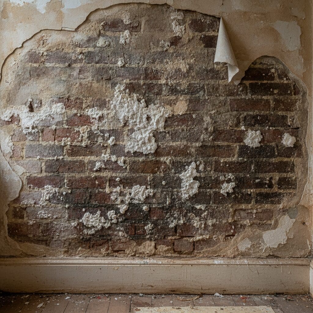 Damp problems affecting the wall of a Yorkshire home